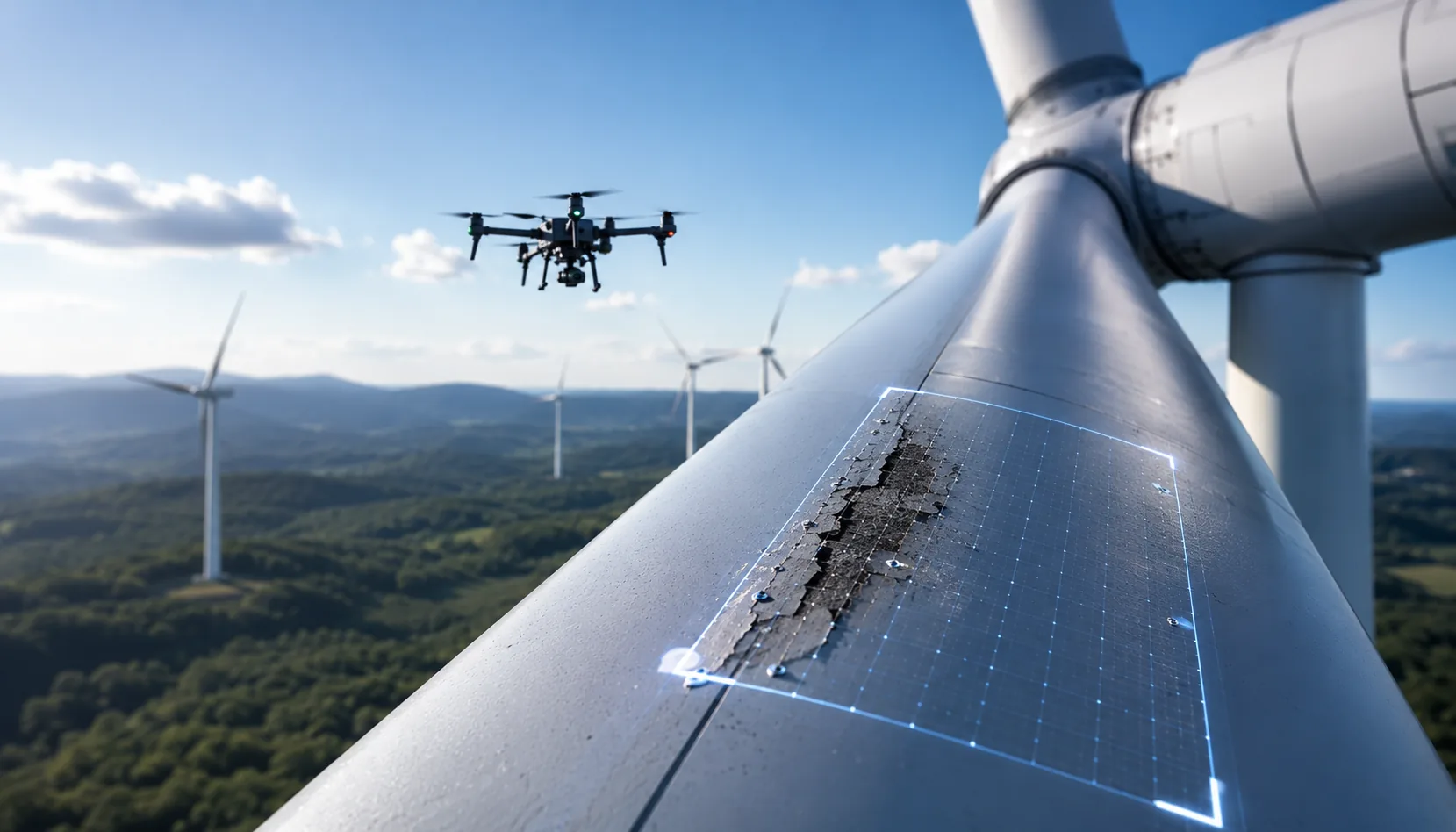 Inspekcja turbin wiatrowych dronem